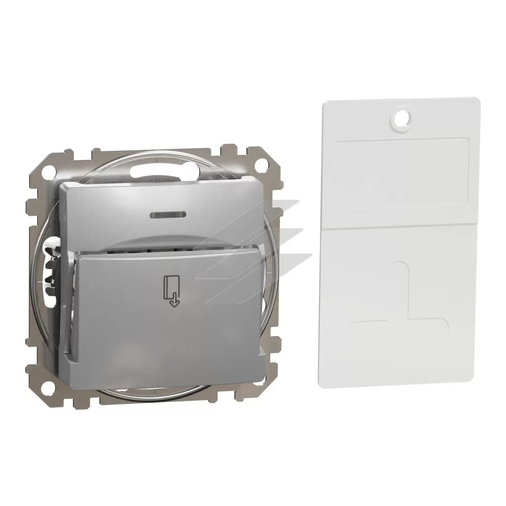 Картковий вимикач 10А, алюміній, Schneider Electric