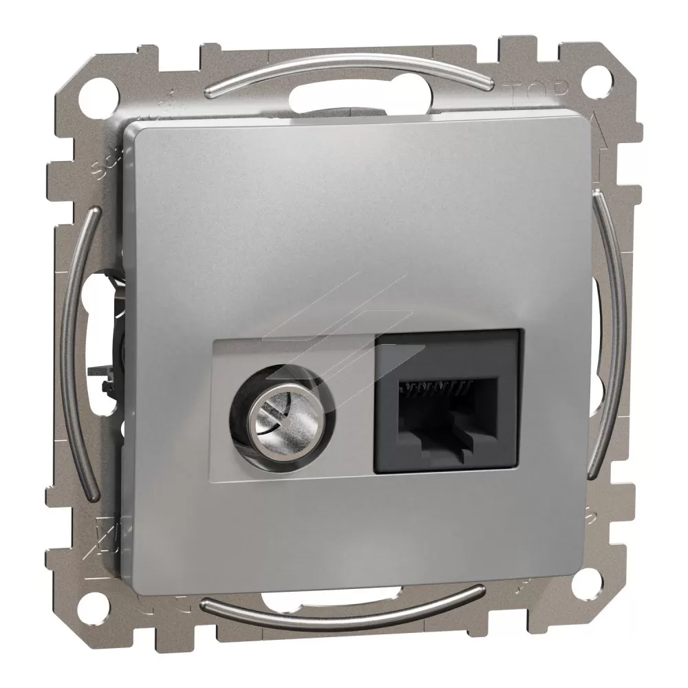 RJ45 CAT6 UTP, TV, інд, алюміній, Sedna Design, Schneider Electric