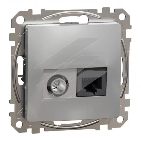RJ45 CAT6 UTP, TV, інд, алюміній, Sedna Design, Schneider Electric
