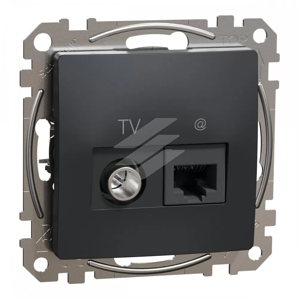 RJ45 CAT6 UTP-TV інд, чорний, Sedna Design, Schneider Electric