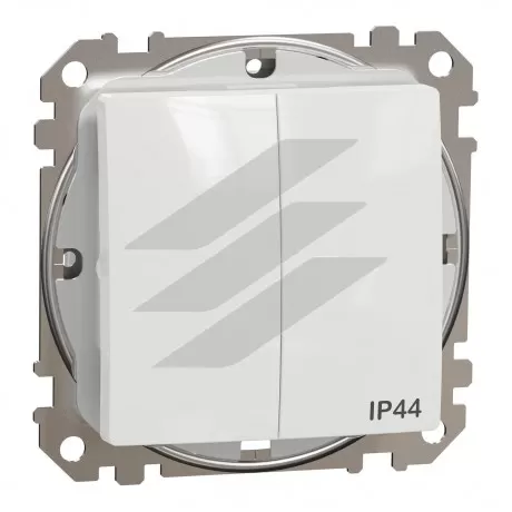 Двоклавішний вимикач IP44, білий, Sedna Design, Schneider Electric