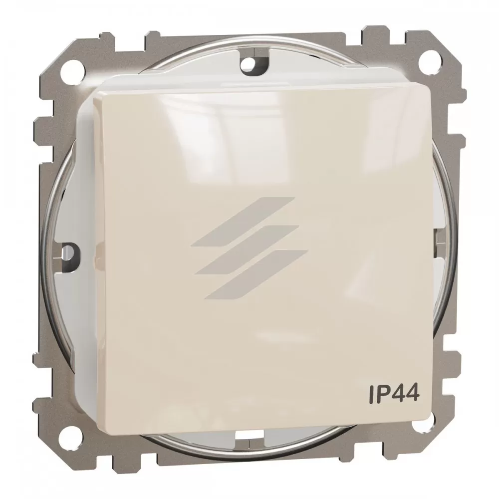 Одноклавішний вимикач IP44, бежевий, Sedna Design, Schneider Electric