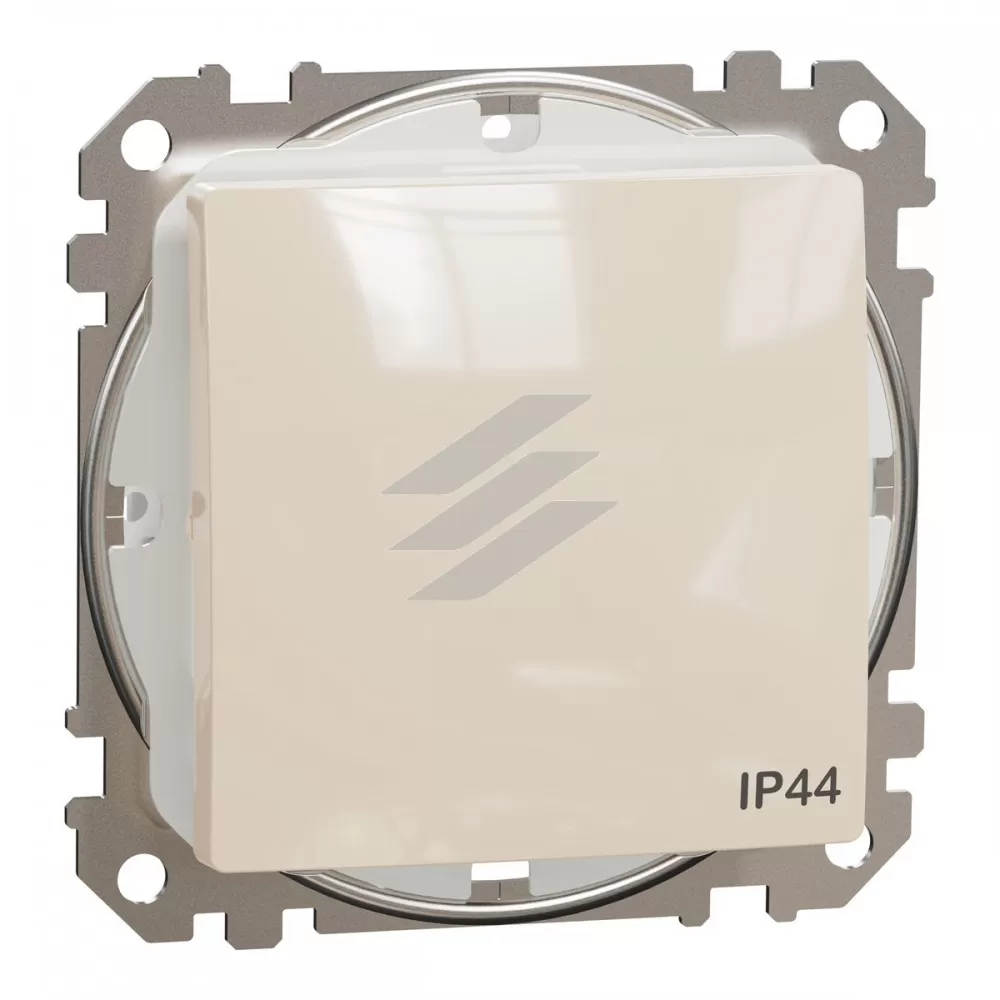 Одноклавішний перемикач IP44, бежевий, Sedna Design, Schneider Electric