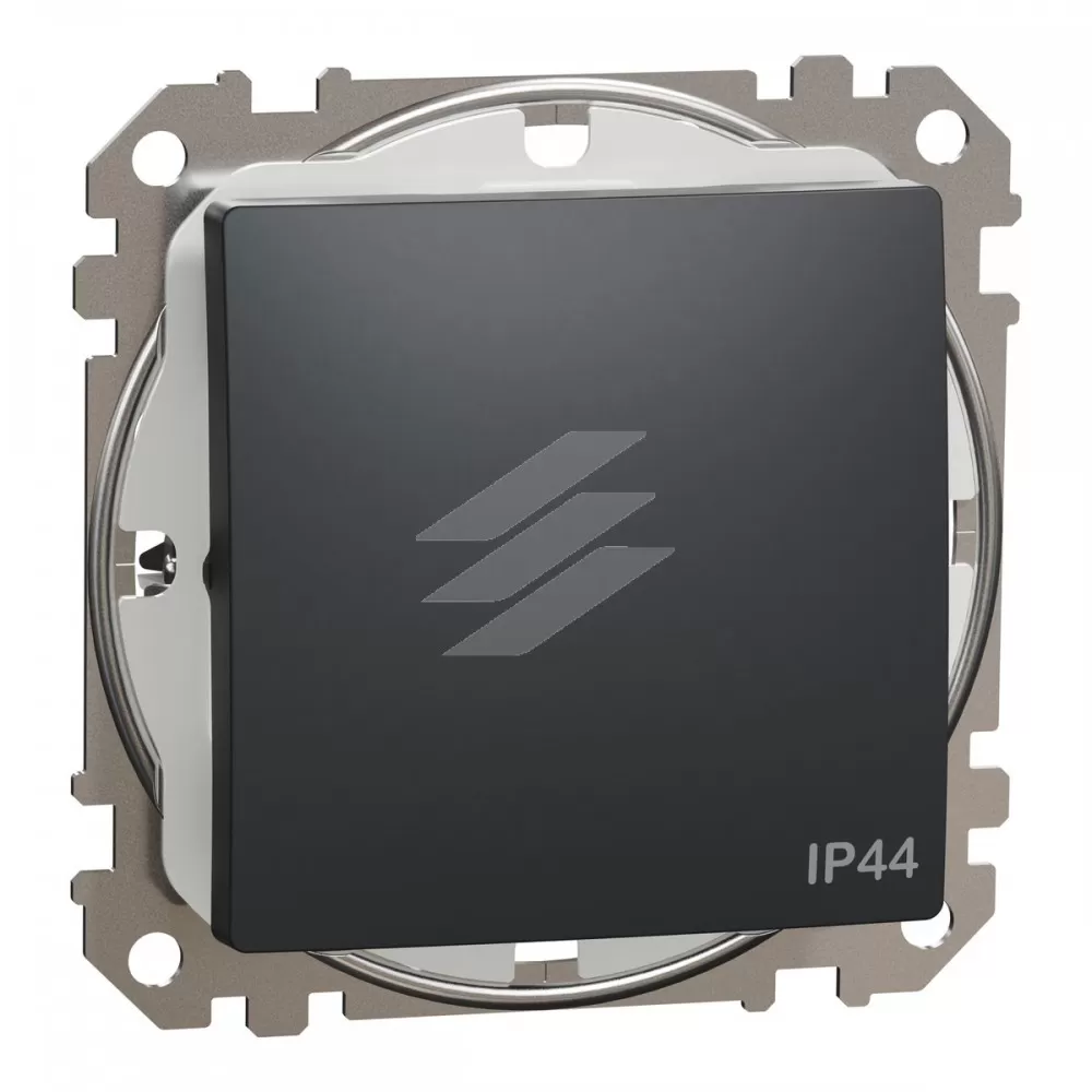 Одноклавішний вимикач IP44, чорний, Sedna Design, Schneider Electric