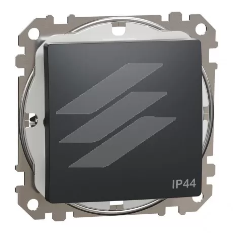 Одноклавішний вимикач IP44, чорний, Sedna Design, Schneider Electric