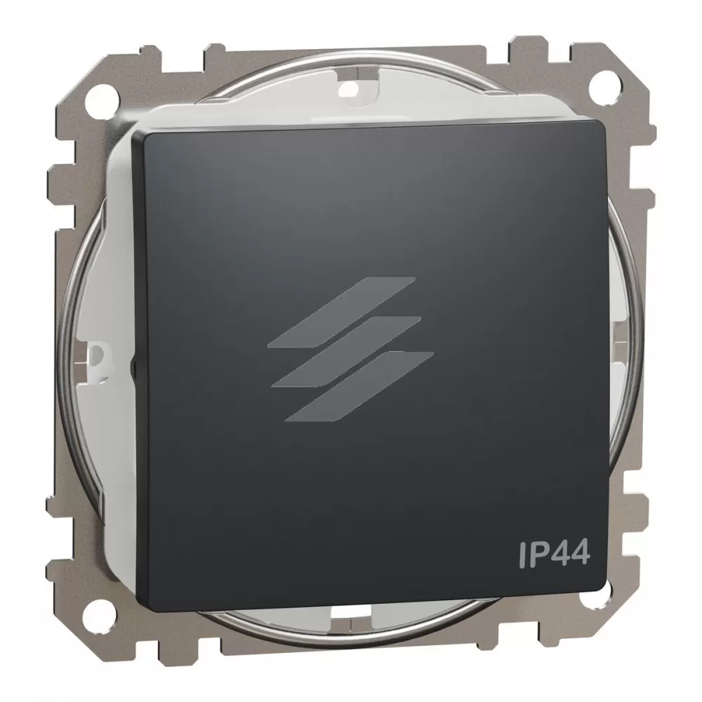 Одноклавішний перемикач IP44, чорний, Sedna Design, Schneider Electric