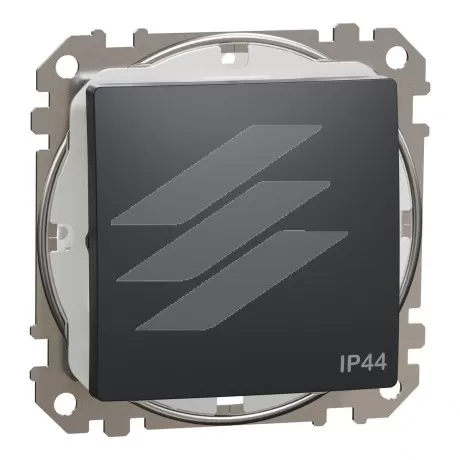 Одноклавішний перемикач IP44, чорний, Sedna Design, Schneider Electric