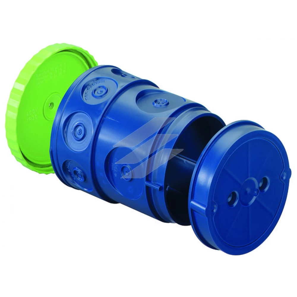 Коробка U 120 K GRO-3, висота 122мм Ø80мм, 4 вводи до 35мм та 8 х до 26мм, з втулкою М5, товщина стельових плит 6.5см, 3-х складова, для приклеювання або прибивання, Spelsberg