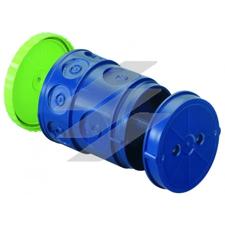 Коробка U 120 K GRO-3, висота 122мм Ø80мм, 4 вводи до 35мм та 8 х до 26мм, з втулкою М5, товщина стельових плит 6.5см, 3-х складова, для приклеювання або прибивання, Spelsberg
